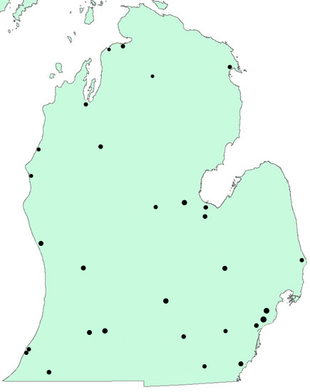 Major cities of the lower peninsula